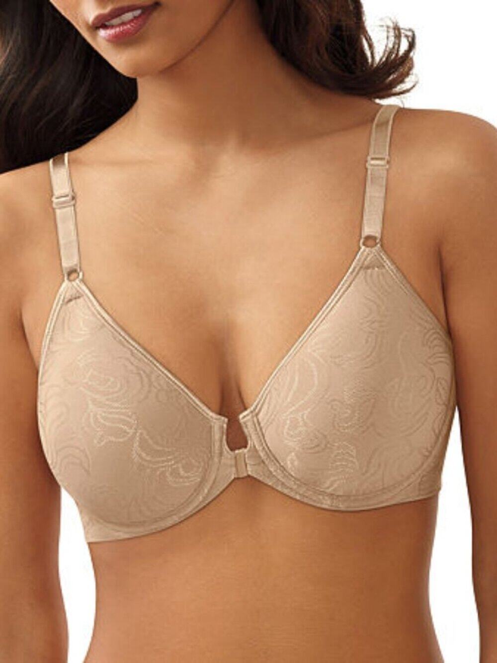 Two BALI Comfort Revolution Front Close Shaping Underwire Bras Nude Size 40D